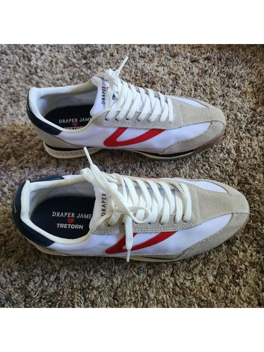 Draper‎ James x Tretorn Rawlins 2.0 Sneakers Red White Navy 7.5M NWOT